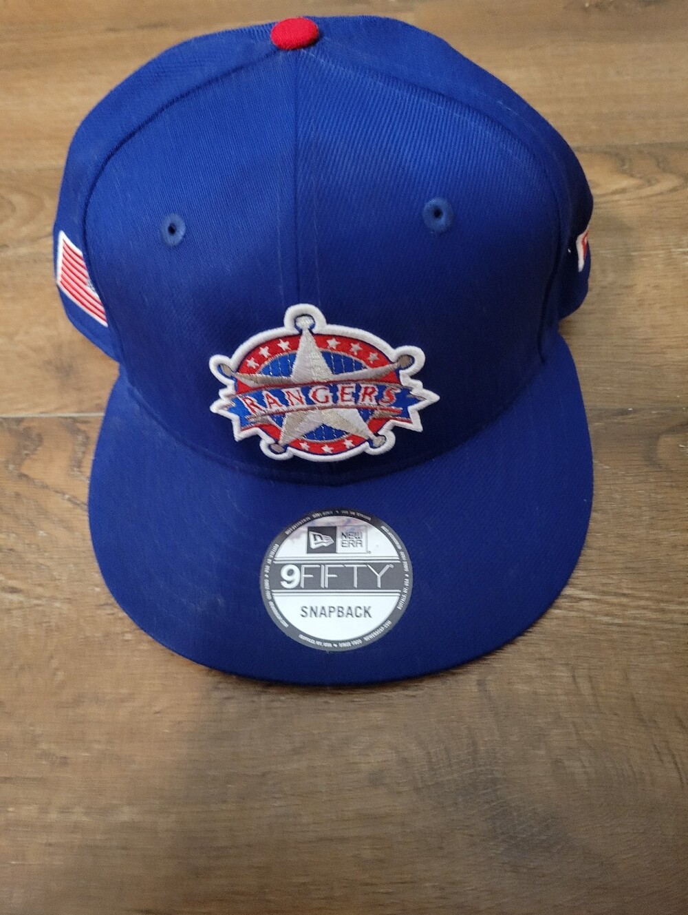 New Era Kids Royal Blue Rangers Patch Snapback Hat with Red Top Button